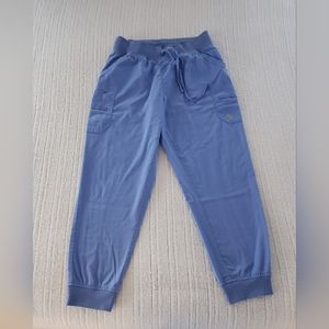 Periwinkle blue Buttersoft stretch scrub pants, with 5 pockets.